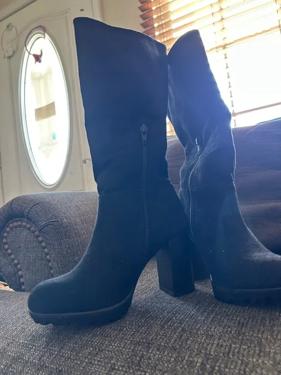 Black Color Zip On Side Allegra K No Box - Picture 3 of 4